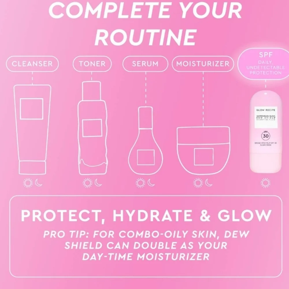 Glow Recipe Watermelon Glow Dew Shield Hydrating Fluid w/Niacinamide SPF 30, NIB - Picture 7 of 8